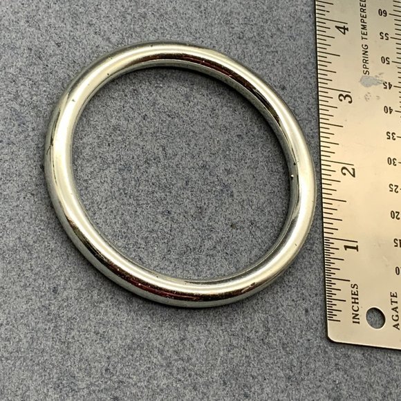 Rounded Silver Bangle Bracelet Retro As Is Upcycled DIY - Picture 3 of 3